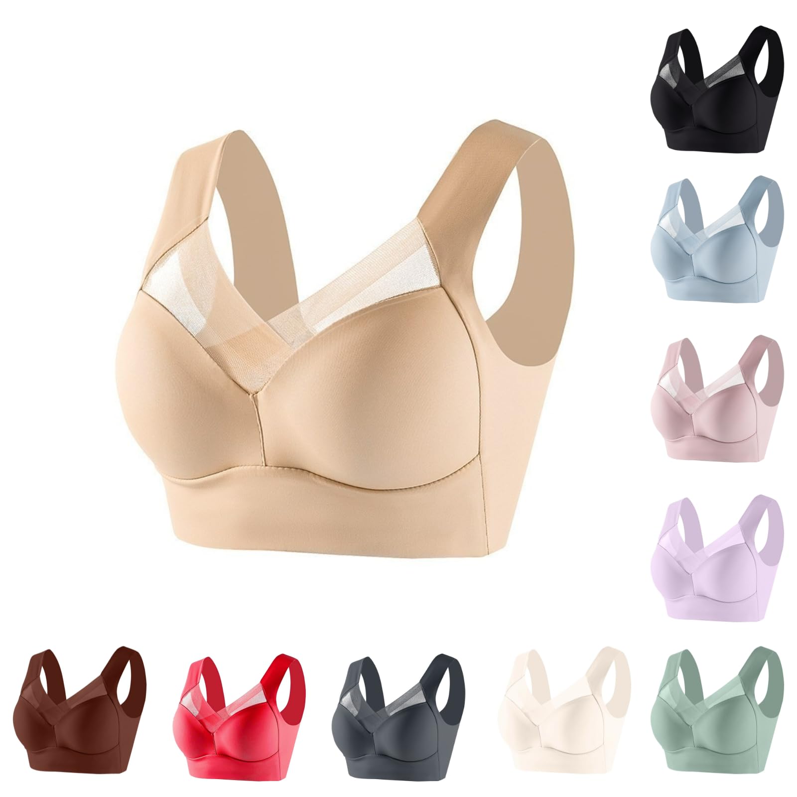 Wireless Bras for Women Support Powerful Push-Up Seamless Posture Correcting Bra Plus Size Everyday Anti Sagging Bra