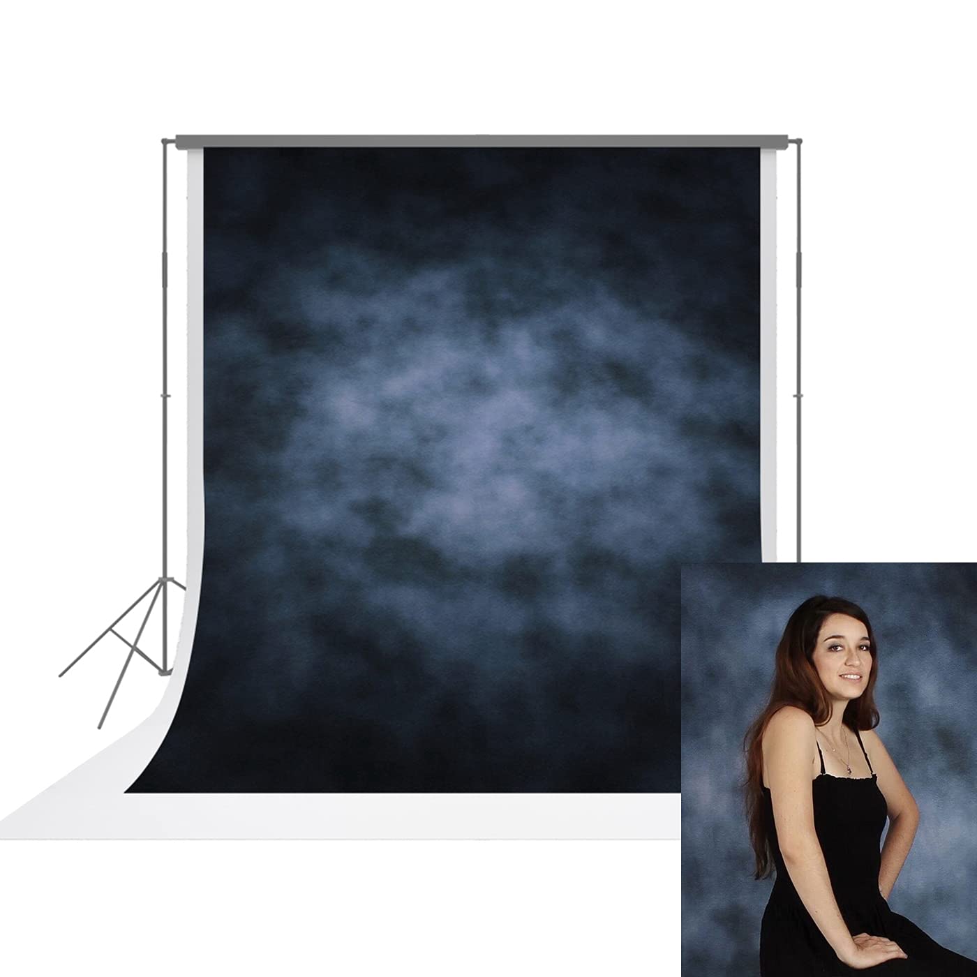 Buy UrcTepics 6.5X10ft Microfiber Blue Portrait Backdrop with