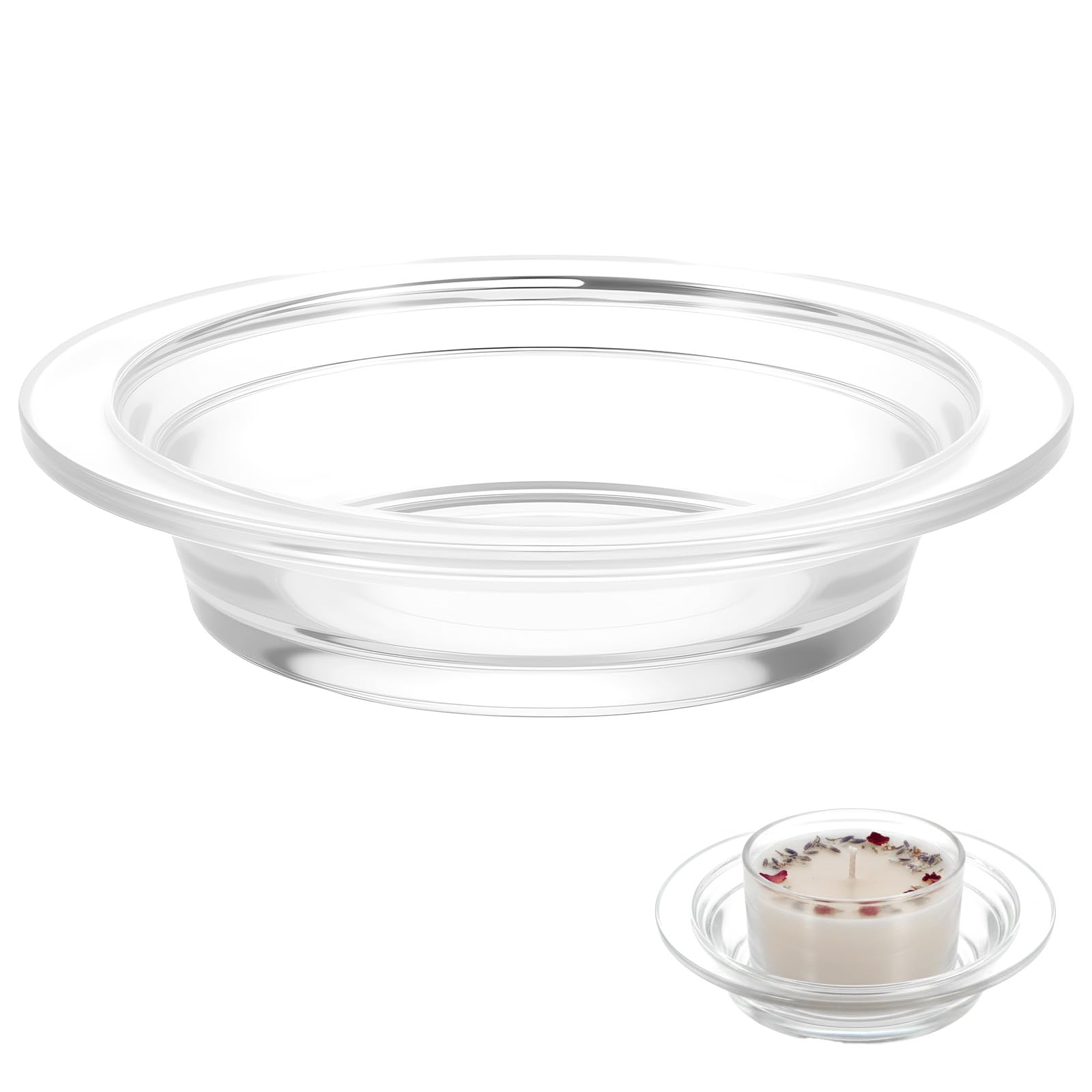 View 1 of 1 Pcs Wax Warmer Replacement Dish 4.5 Inch Glass Heating & Melting Plate Round Aromatherapy Tray Candle Heatings Bowl Replacement Wax Heating Tray for Home Office Lamp Waxes Oil Melting Heatings