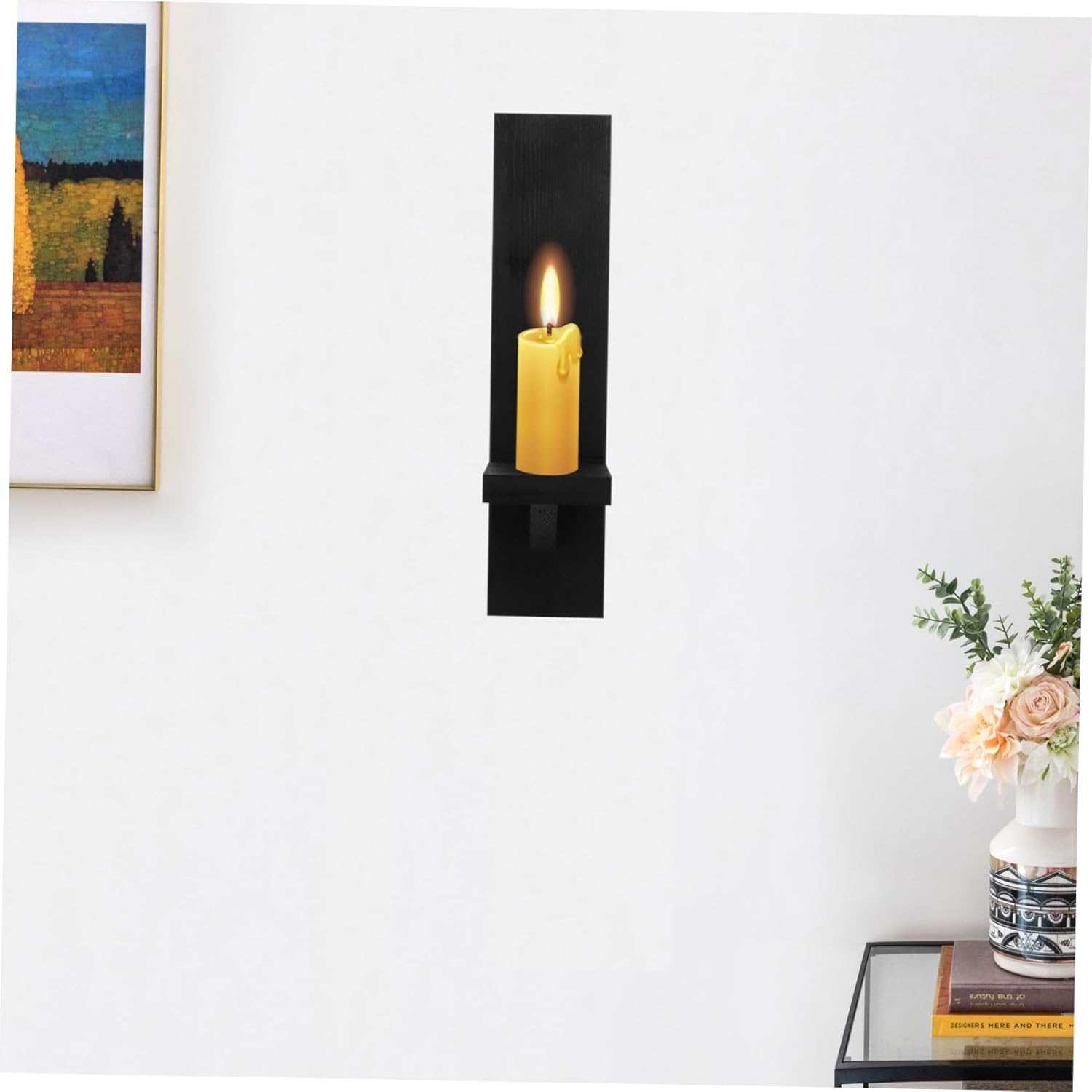 2pcs Rustic Wall-Mounted Candle Holders Sconces for Decor Bedroom Living Room and Bathroom for Tea Light and Pillar Candles