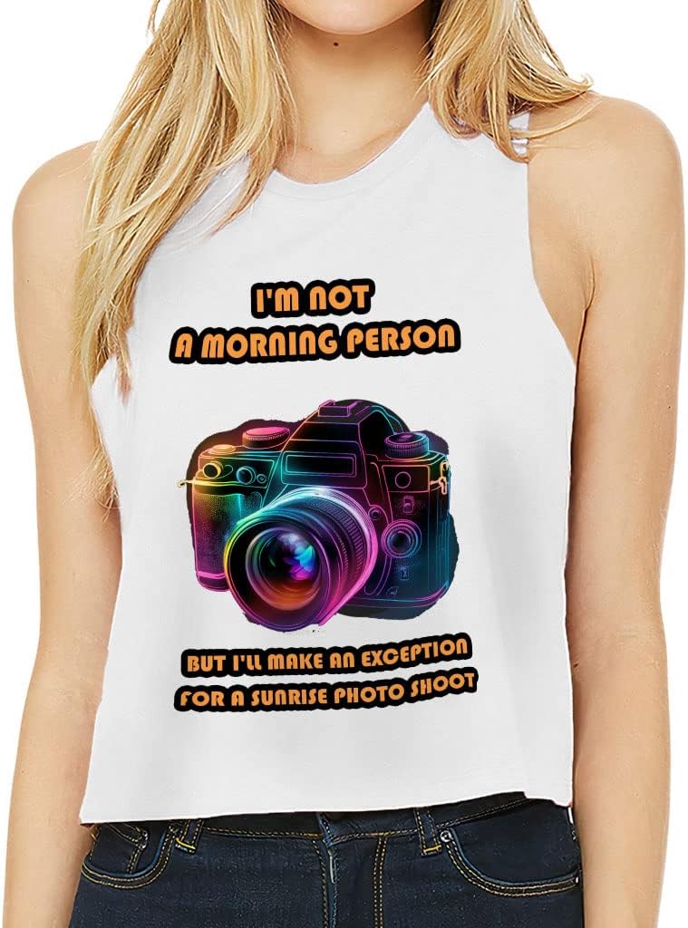 I'm Not a Morning Person Racerback Cropped Tank - Print Women's Tank - Graphic Tank Top