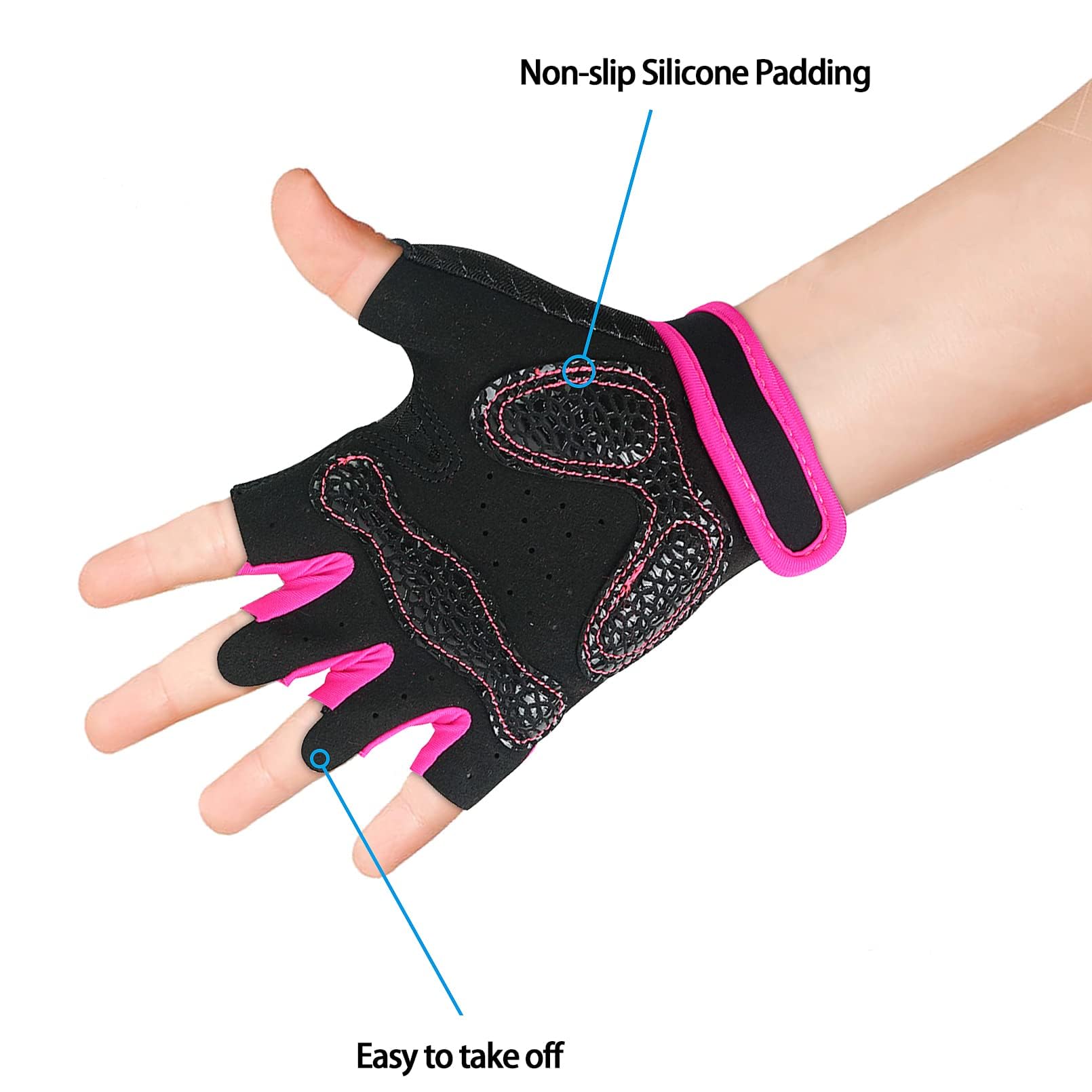 Luwint Kids Workout Gloves, Ventilated Grip Exercise Gloves for Boys and Girls Weightlifting Hanging Gym, Children 3-12 Years