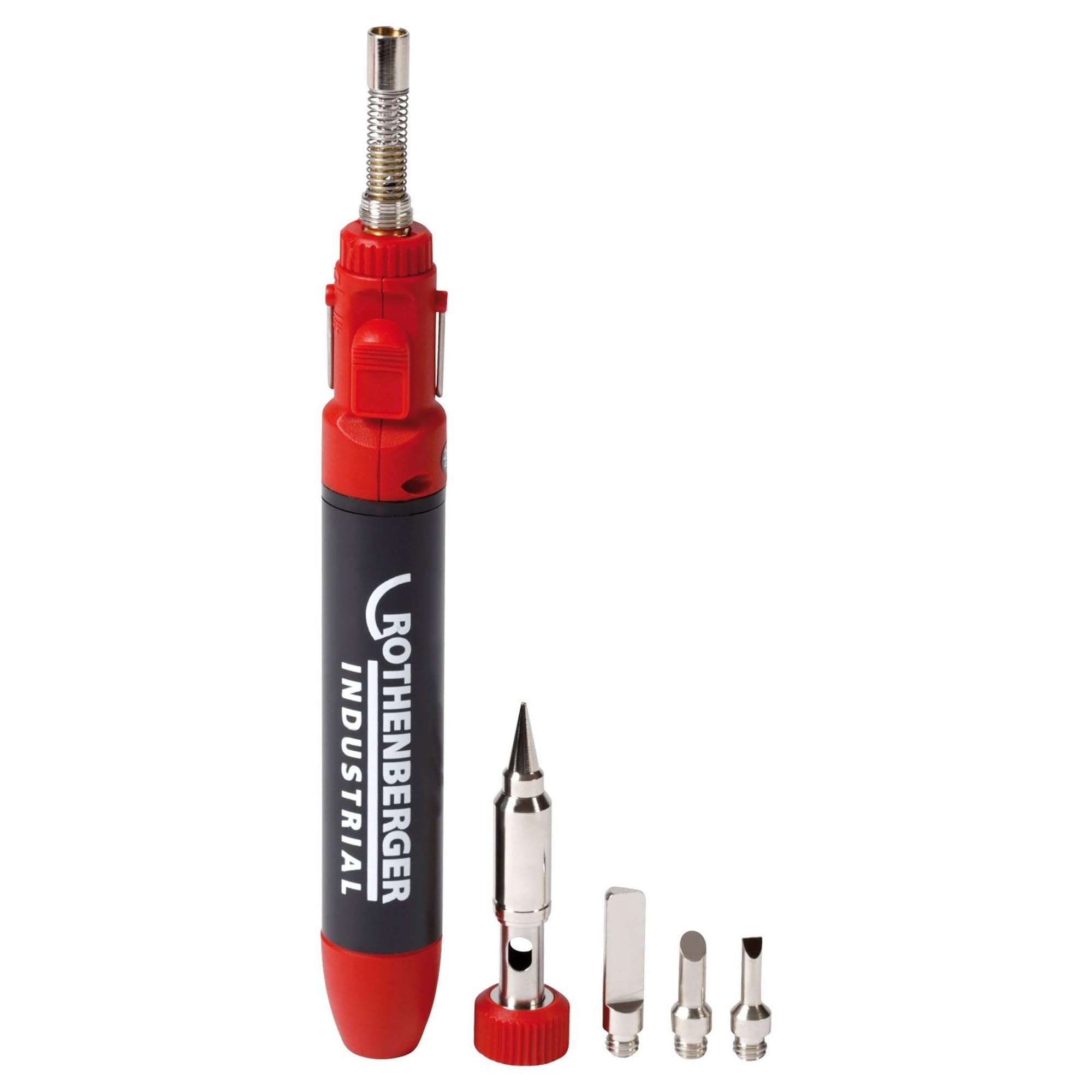 ROTHENBERGER Industrial Set Micropen 1300 Fer à souder à gaz | Fer à souder | incl. 4 x pointe de soudure | Température de travail : environ 450 °C – 600 °C | rechargeable | Travaux de soudure fine