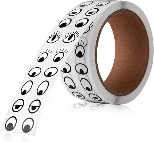 2000 etiquetas autoadhesivas para ojos, para manualidades, manualidades, juguetes y decoración del hogar (negro y blanco)