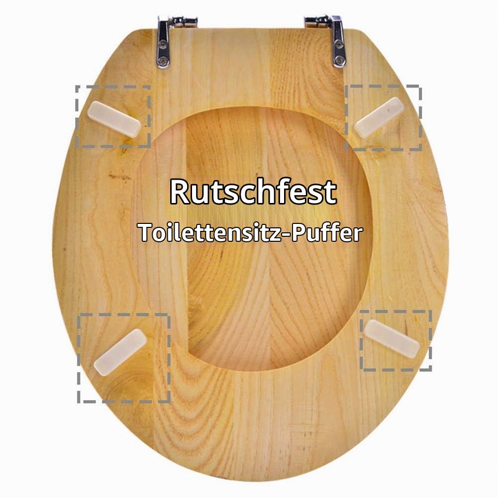 Wc-Sitz Antibakterieller Premium Holz Toilettendeckel Easy clean Einfache Montage, Beige (Size : XD Shape)