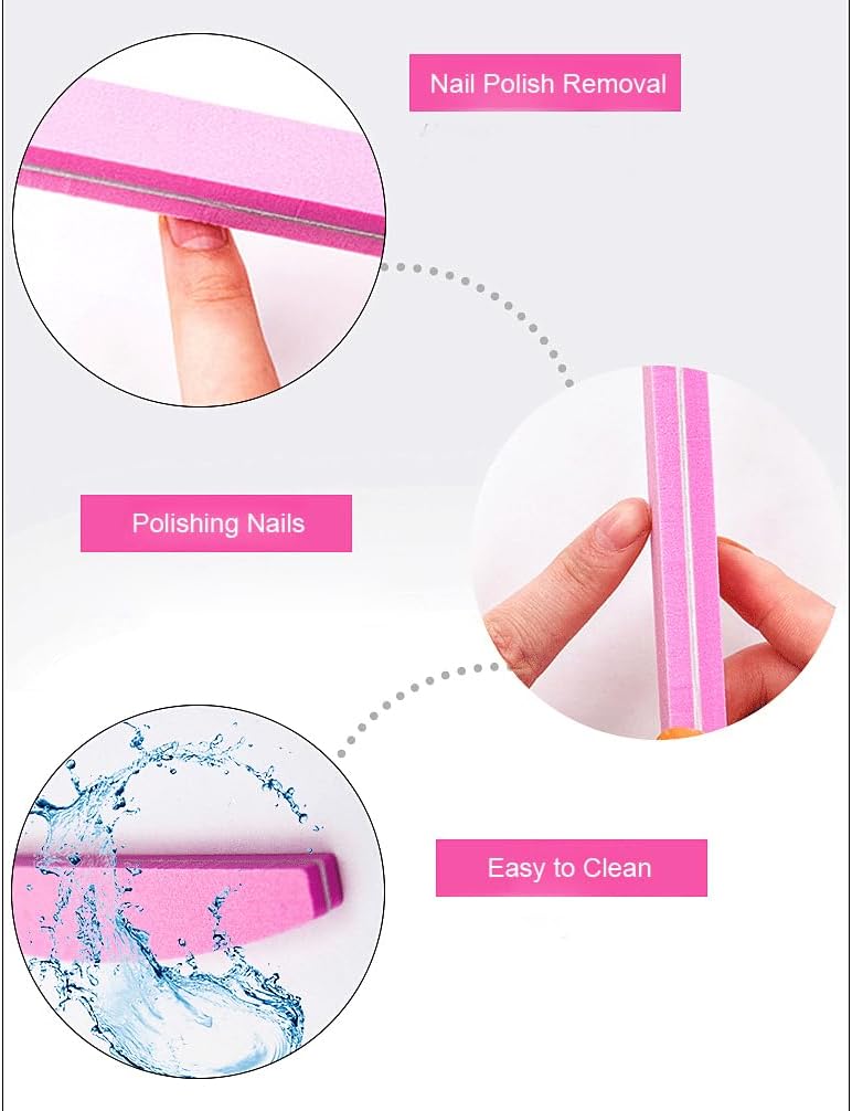 zalati Nagelvijlen 10 stks Nail Buffer 100/180 Grit Dual-Side Board voor Nail Art Manicure Pedicure Care – Willekeurige Kleuren