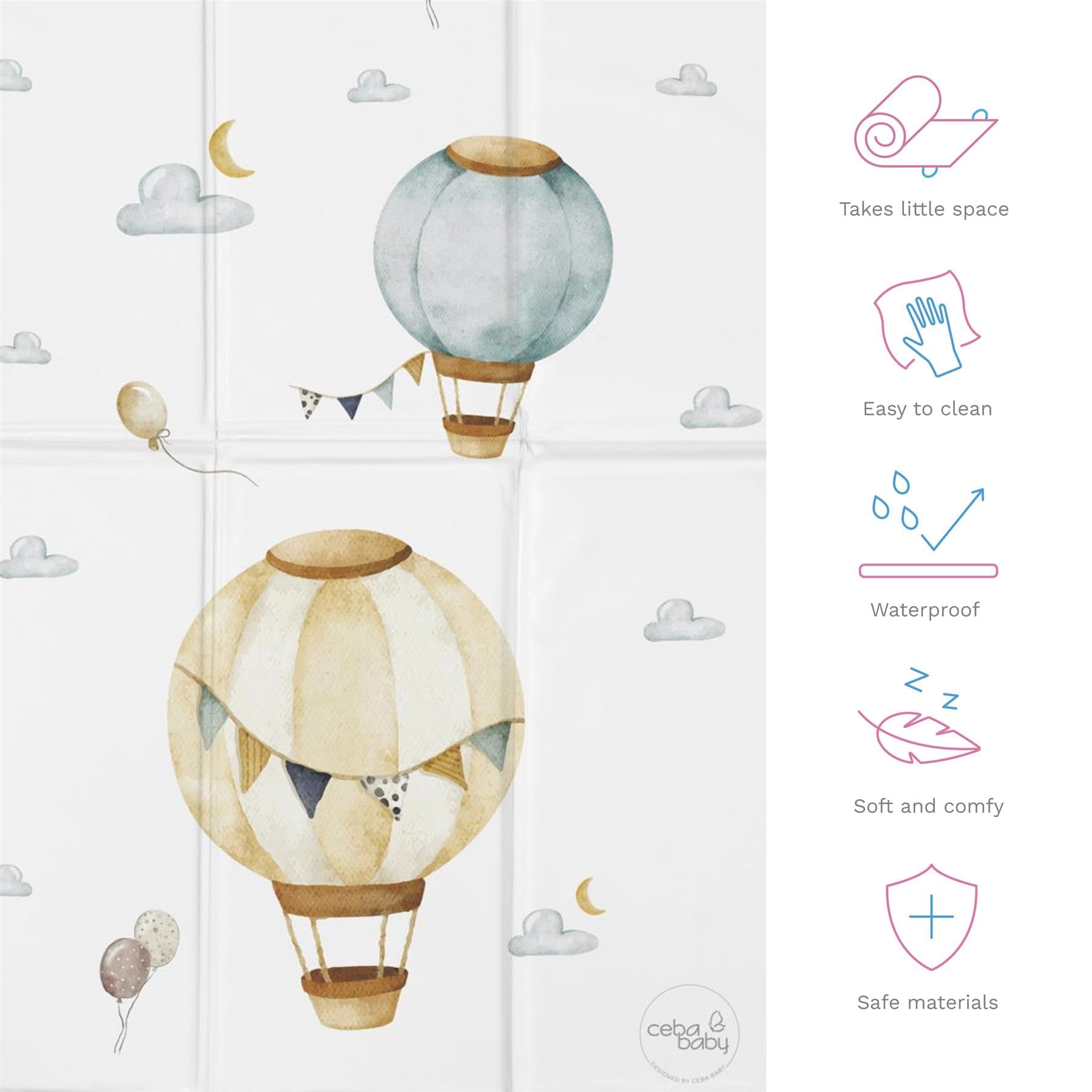 Portable Foldable Baby Travel Changing Mat, Balloons - Image 2