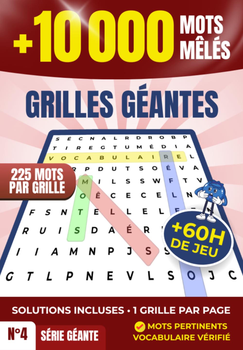 Mots Mêlés Géants - 10 000 Mots en Grandes Grilles - Livre de Jeux pour Adultes et Seniors - Cahier Anti-Stress pour Travailler la Mémoire et ... Incluses: Grands caractères, avec solutions