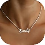 Name Necklace with Box/Cuban/Figaro/Twist Chain,925 Sterling Silver Custom Name Necklace Personalized Christmas Gifts for Women Girls