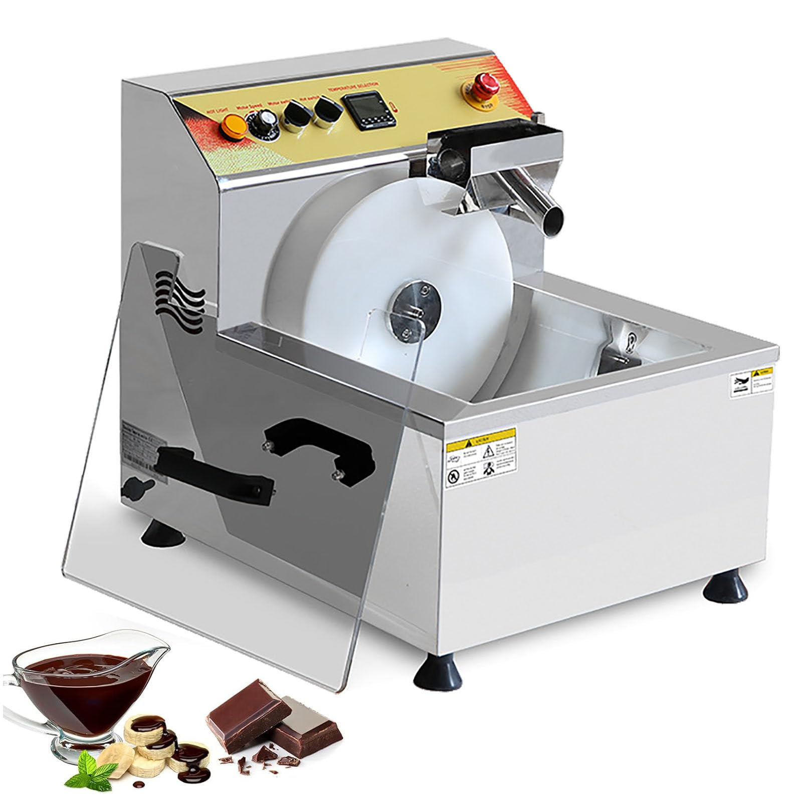 ASerZenith Commercial Chocolate Tempering Machine, Stainless Steel Melter For Home Or Bakery Use