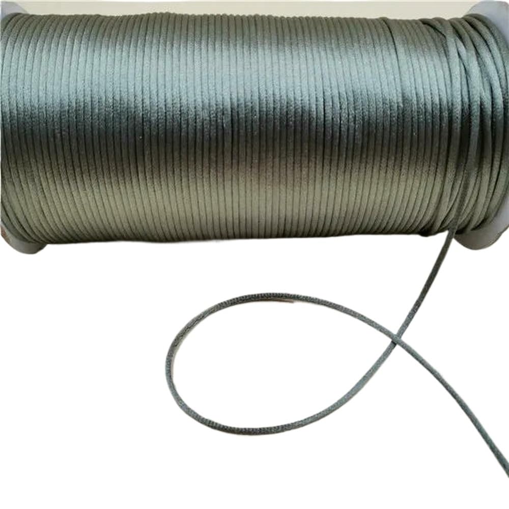 Sznurki do koralików, Pleciony sznurek do makramy 2mm wielokolorowy 10-225m(Metal Grey 484,225meters whole roll)