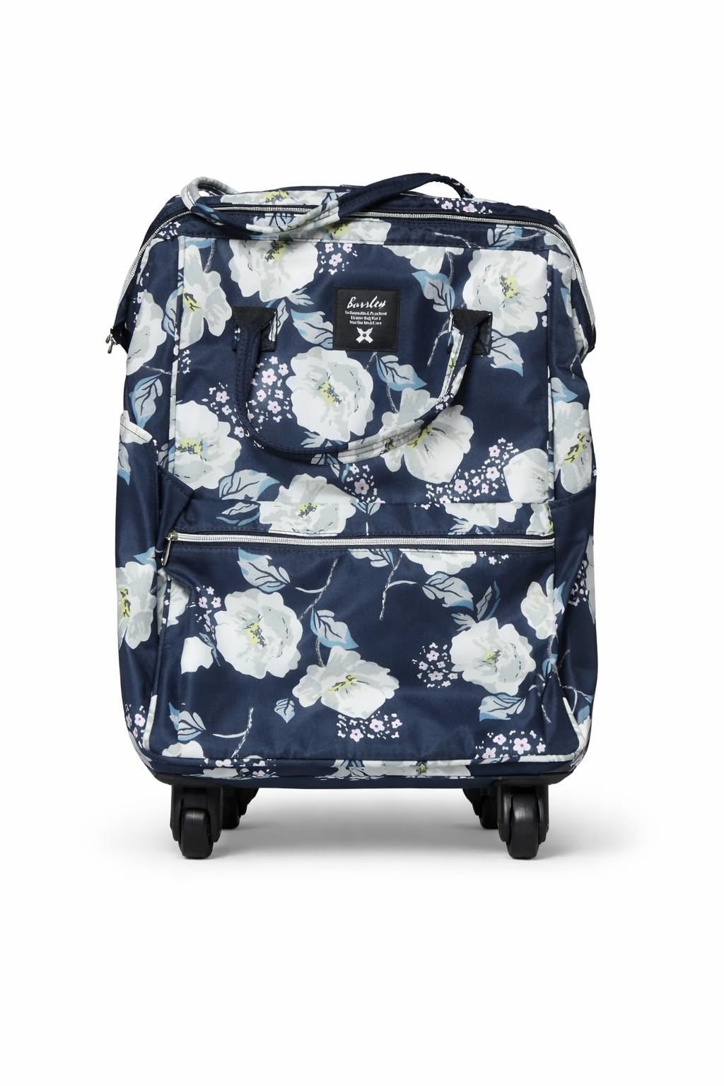 Backpack with Trolley for Carrying Grocery.Item,Travelling Backpack,Expandable Soft Luggage,4 Wheels-(Flower Design)-image-36