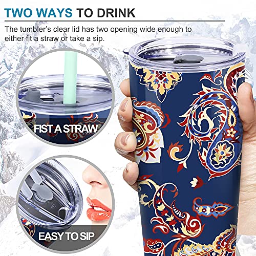 NymphFable 20oz Estilo Paisley Taza Termo Cafe para Llevar Taza Termica Acero Inoxidable Taza Personalizada - Imagen 5