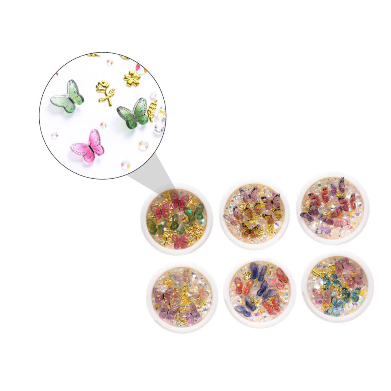 FRCOLOR 3 Set Di Adesivi Per Unghie Glitterate Con Paillettes E Strass Per Decorazioni Per La Casa Uso in Salone 6 Scatole*3