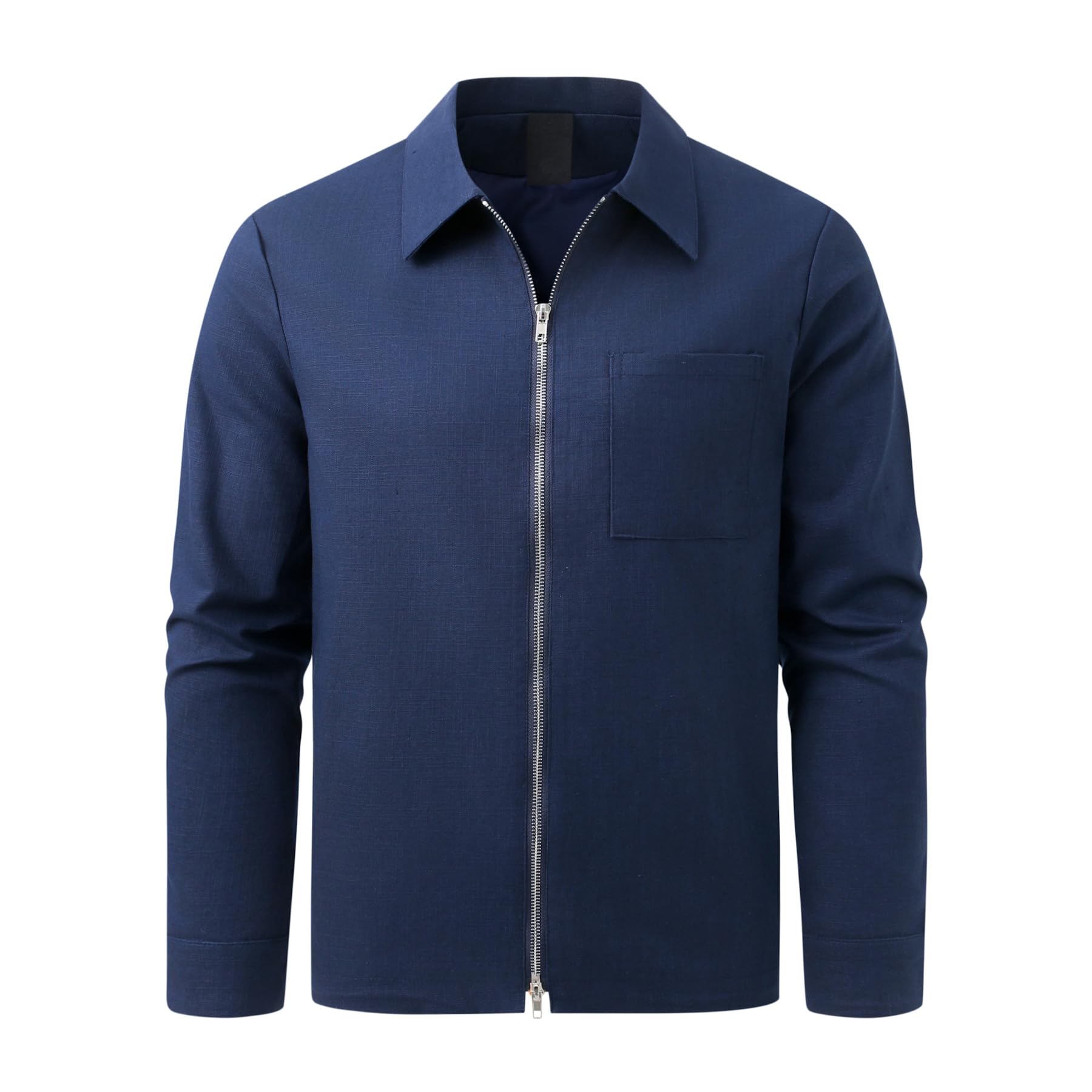 Allthemen Giacca in Lino Uomo Casual leggera Giacche Cerniera Sportivi Transitorio Revers Blazer Primavera