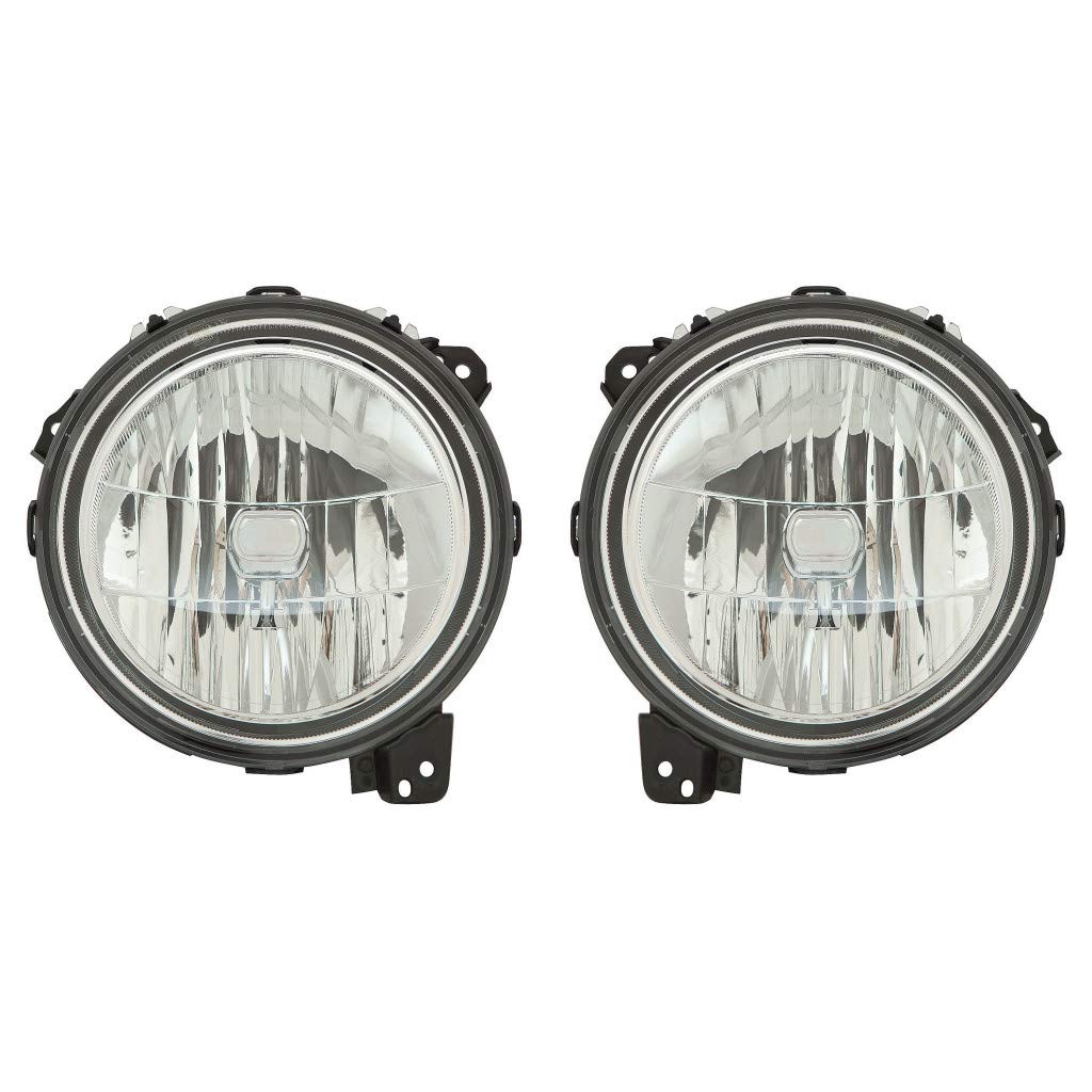 KarParts360 For Jeep Wrangler Headlight Assembly 2018-2024 Driver and Passenger Side Pair Replacement For CH2502314 | 55112873AG