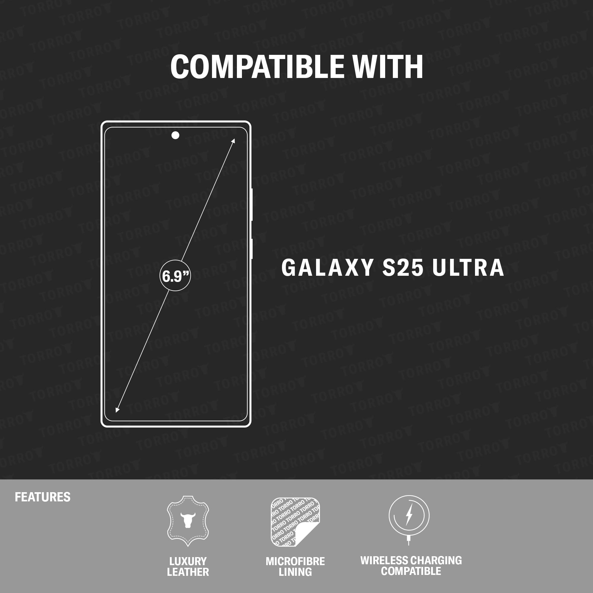 Etui TORRO kompatybilne z Samsung Galaxy S25 Ultra 5G 2025 – najwyższej jakości skóra kompatybilna z ładowaniem Qi2 / MagSafe, smukłe etui typu zderzak w kolorze (Czarnym)