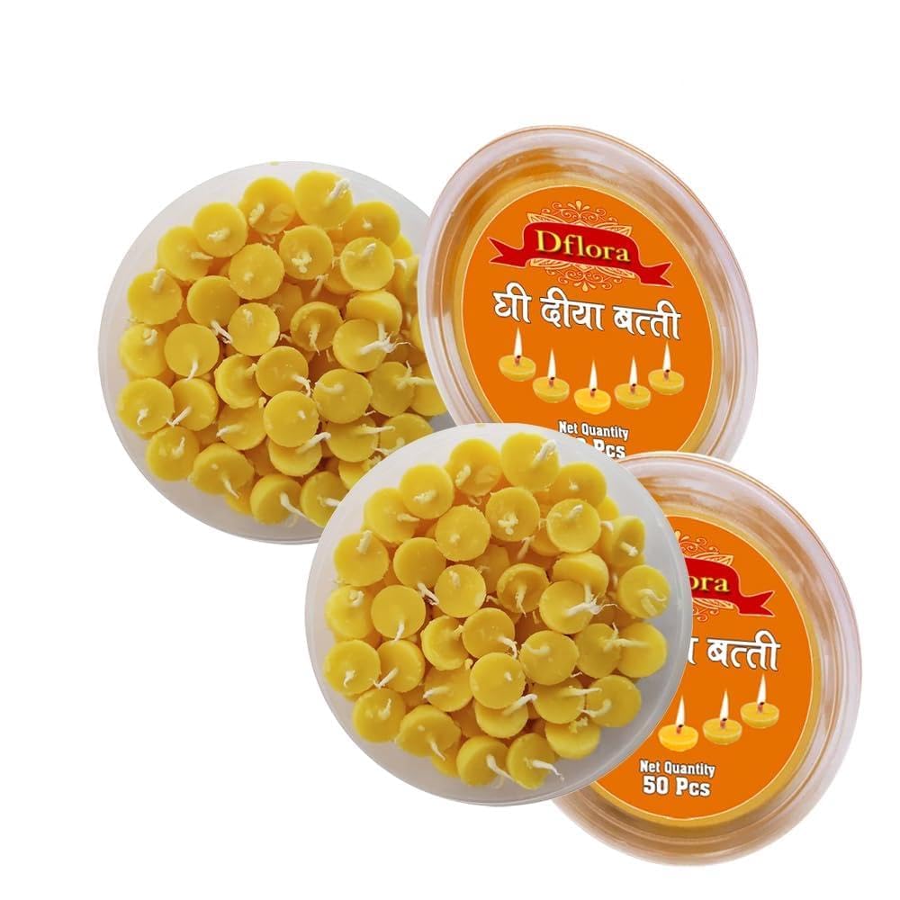 Pure Cow Ghee Premium Puja Batti for Diya Handmade Long-Lasting Cotton Wicks for Pooja, Aarti, Temple & Festival Use (Pack of 14 (50x14))-image-20