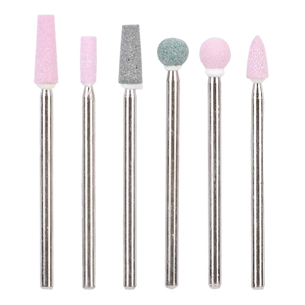 Dioche 5 Types Stainless Steel Nail Drill Bits Set, Safety Nail File Bits, Nail Art Tools for Acrylic Gel Nails Cuticle Manicure Pedicure, 6pcs/pack (JG#5), Wholesale Business