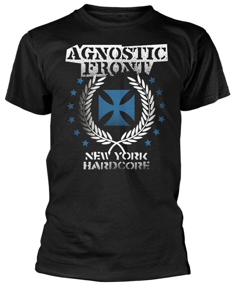 Agnostic Front 'Blue Iron Cross' (Black) T-Shirt - New & Official! Blacks