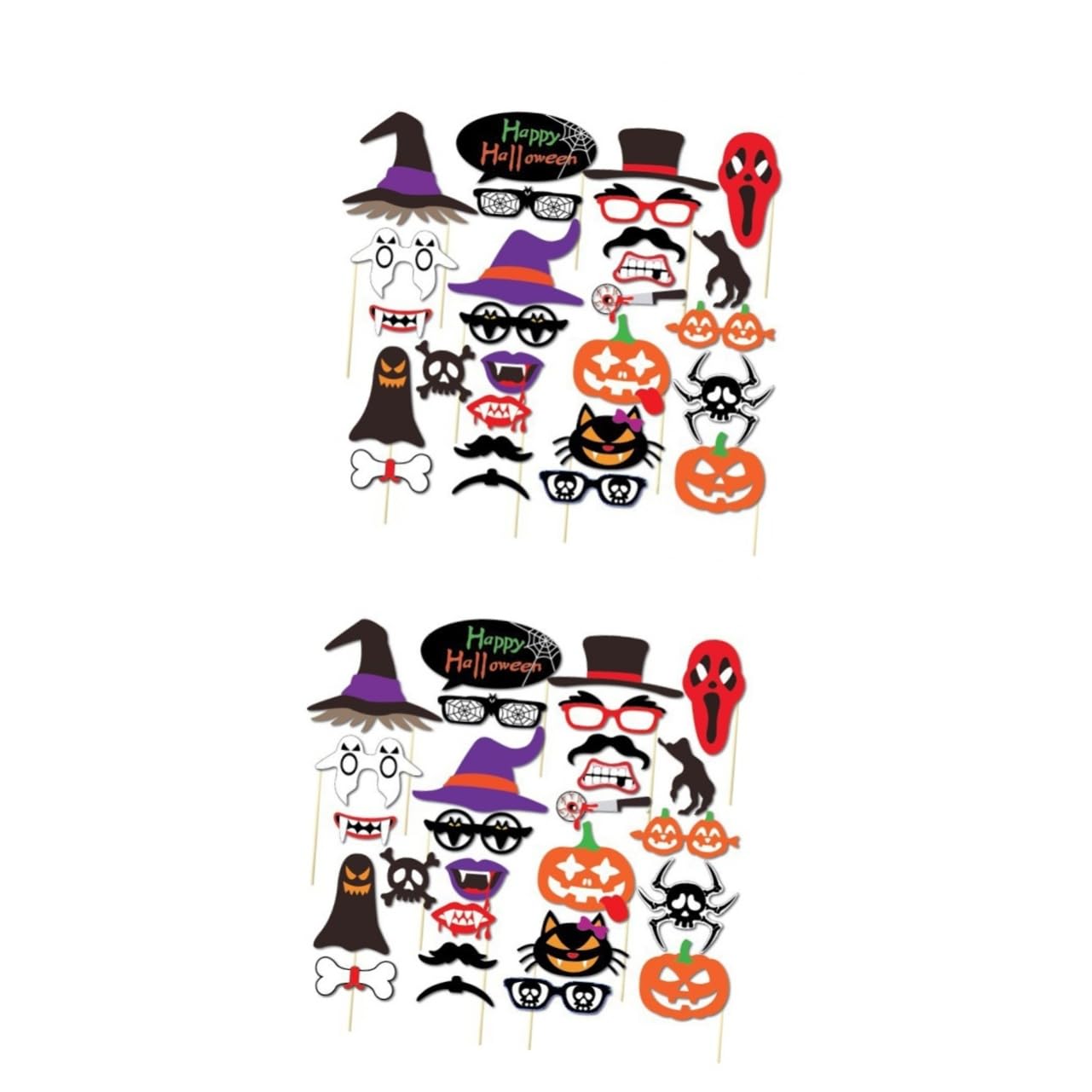 Apoyos de la foto para Halloween de 52 piezas ideales para fiestas familiares y photocall
