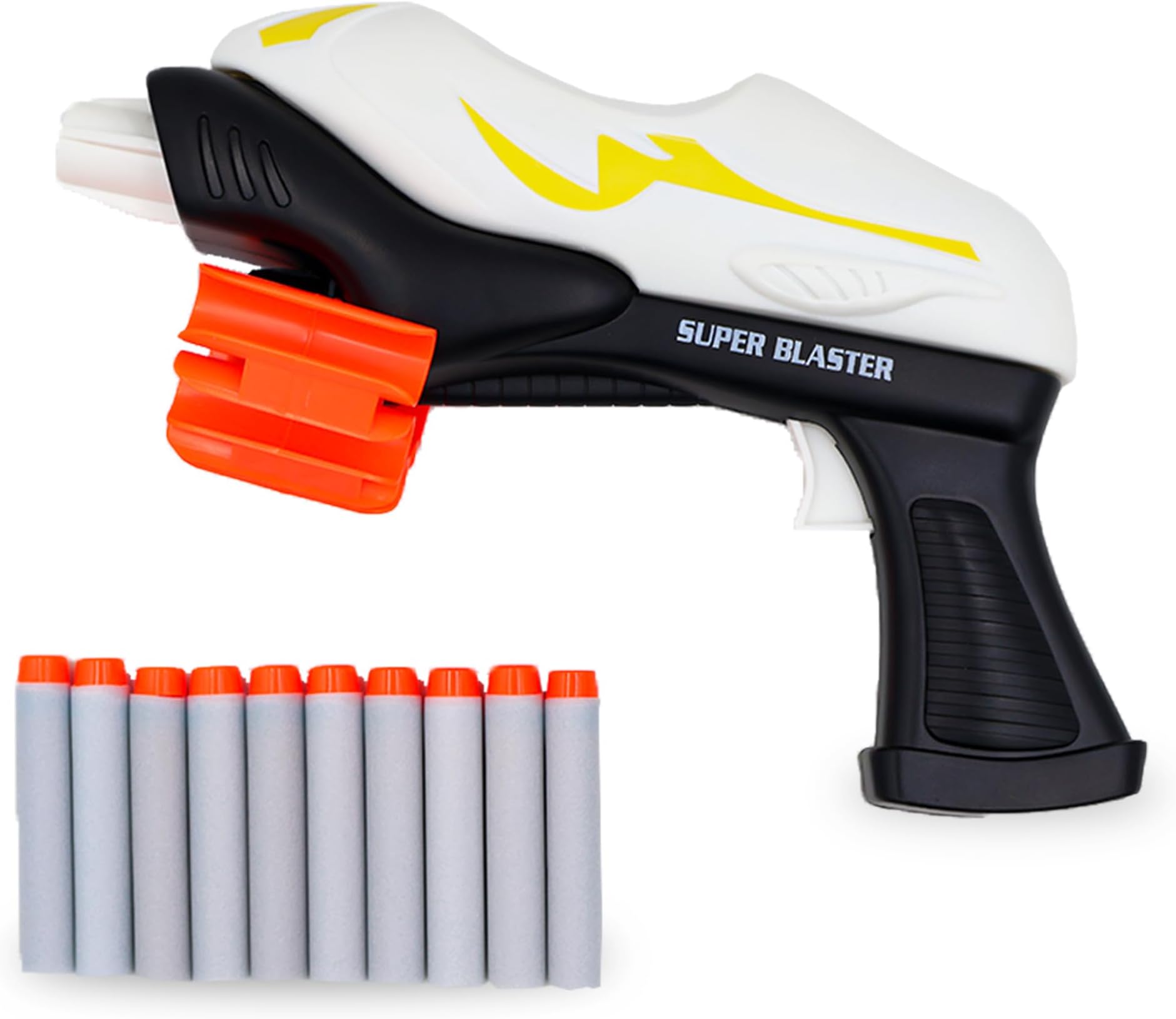 Super Blaster Blaze Storm Soft Bullet Gun Toy with 10 Safe Soft Foam Bullets, Fun Target Shooting Battle Fight Game for Kids Boys (SMG4), Multicolor.