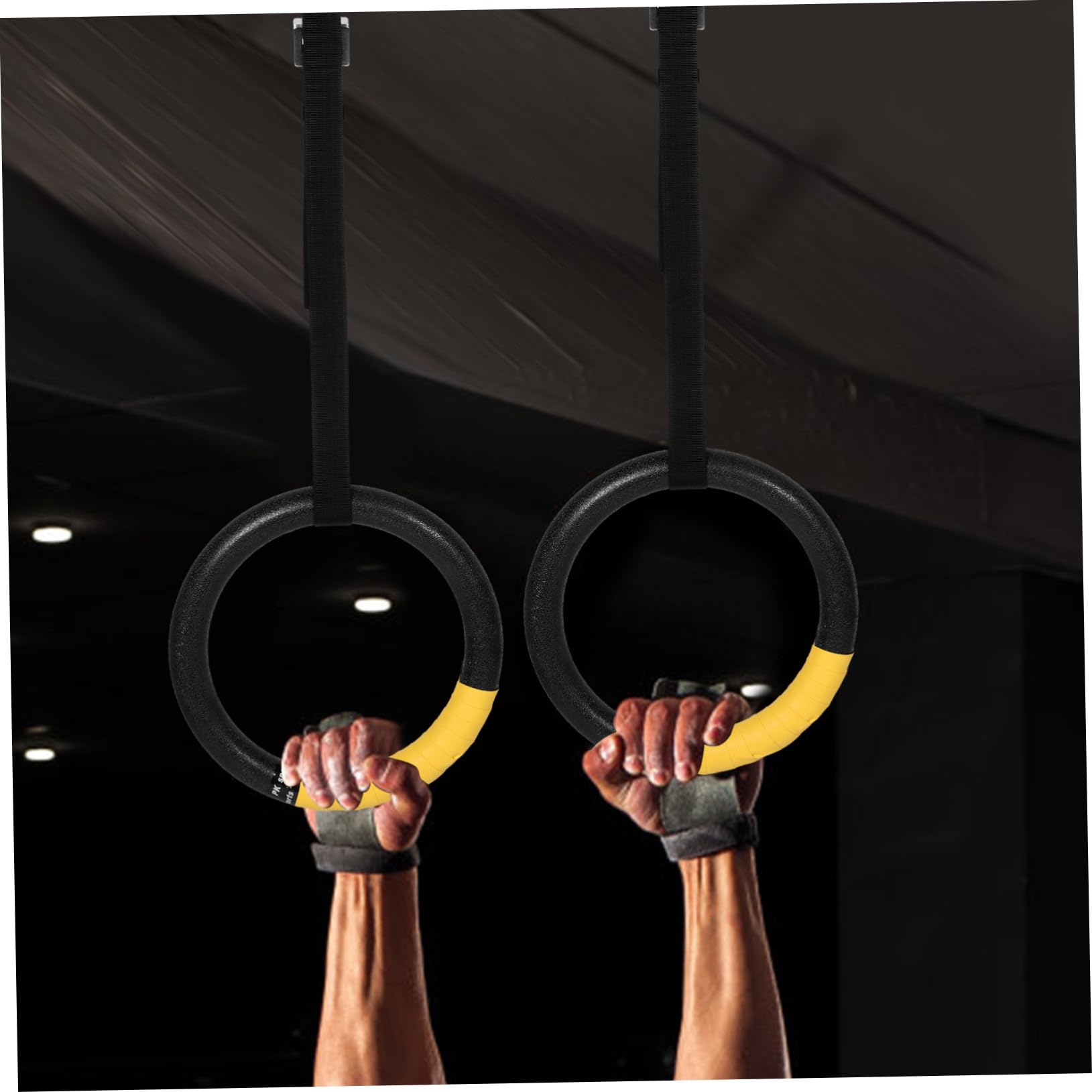 Mipcase Anelli per Allenamento Fitness Regolabili in Acciaio per Esercizi Palestra Casa, Anelli da Ginnastica con Cinghie per Trazioni e Potenziamento Forza, Accessori per Attrezzi