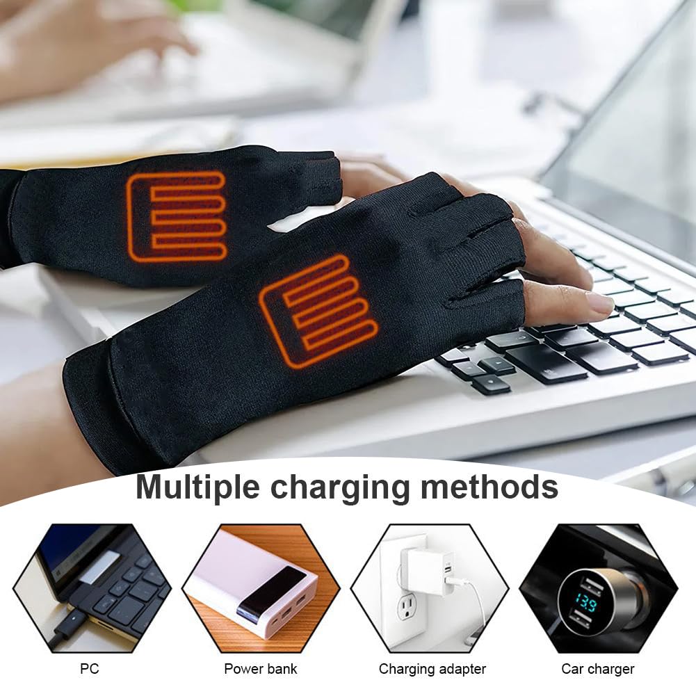 Grzejące Rękawiczki Z Portem Usb, Dla Mężczyzn I Kobiet, Nadające Się Do Prania, Mitenki, Ciepłe, Na Rower, Motocykl, Do Wędrówek, Wspinaczki Górskiej, Jazdy Na Nartach, Czarne