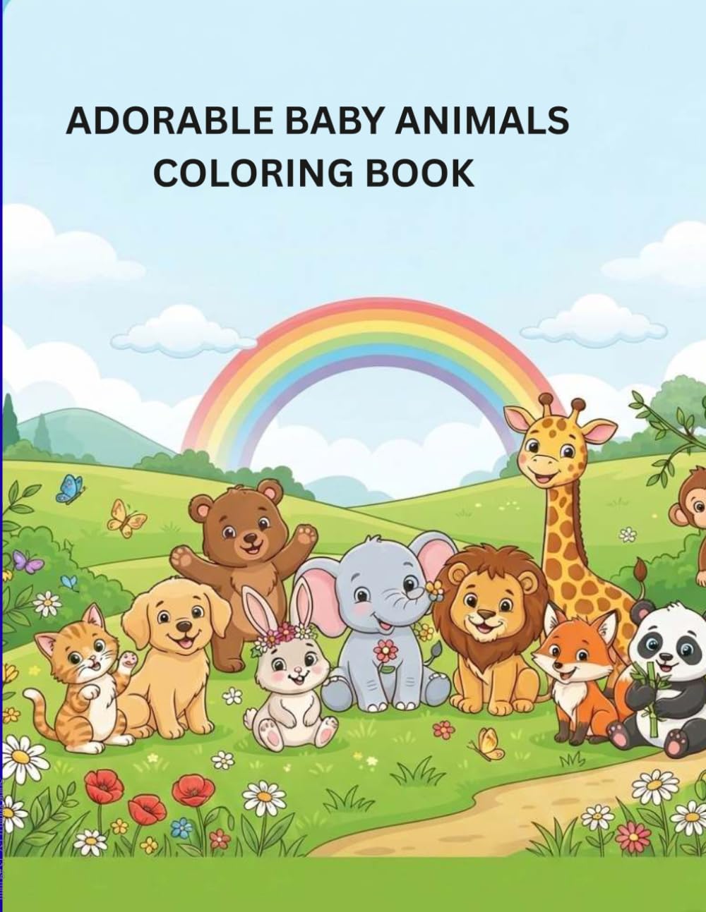 Cute Animals Coloring Book for Kids: Fun and Easy Coloring Pages with Adorable Baby Animals for Toddlers and Preschoolers