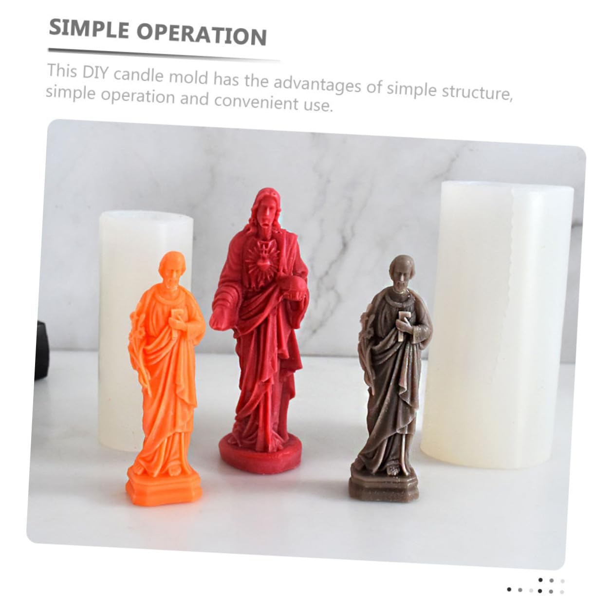 Supvox Silikon Kerzenform Handgemachte Seifenform Jesus Förmige Einfache Bedienung für Selbstgemacht Kerzenherstellung Geeignet für Zement Beton und Epoxidharz und Bastelbedarf
