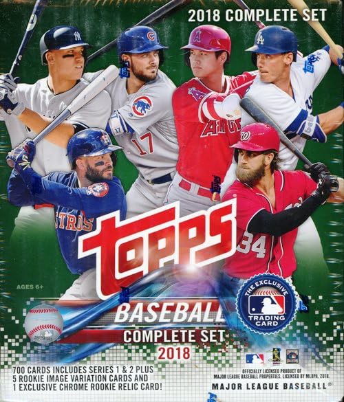2018 Topps Baseball 708 Card Complete Factory Set with EXCLUSIVE CHROME ROOKIE RELIC! Includes Rookies of Ronald Acuna Jr Gleyber Torres Shohei Ohtani & More! Includes all Series 1 & 2 Cards!