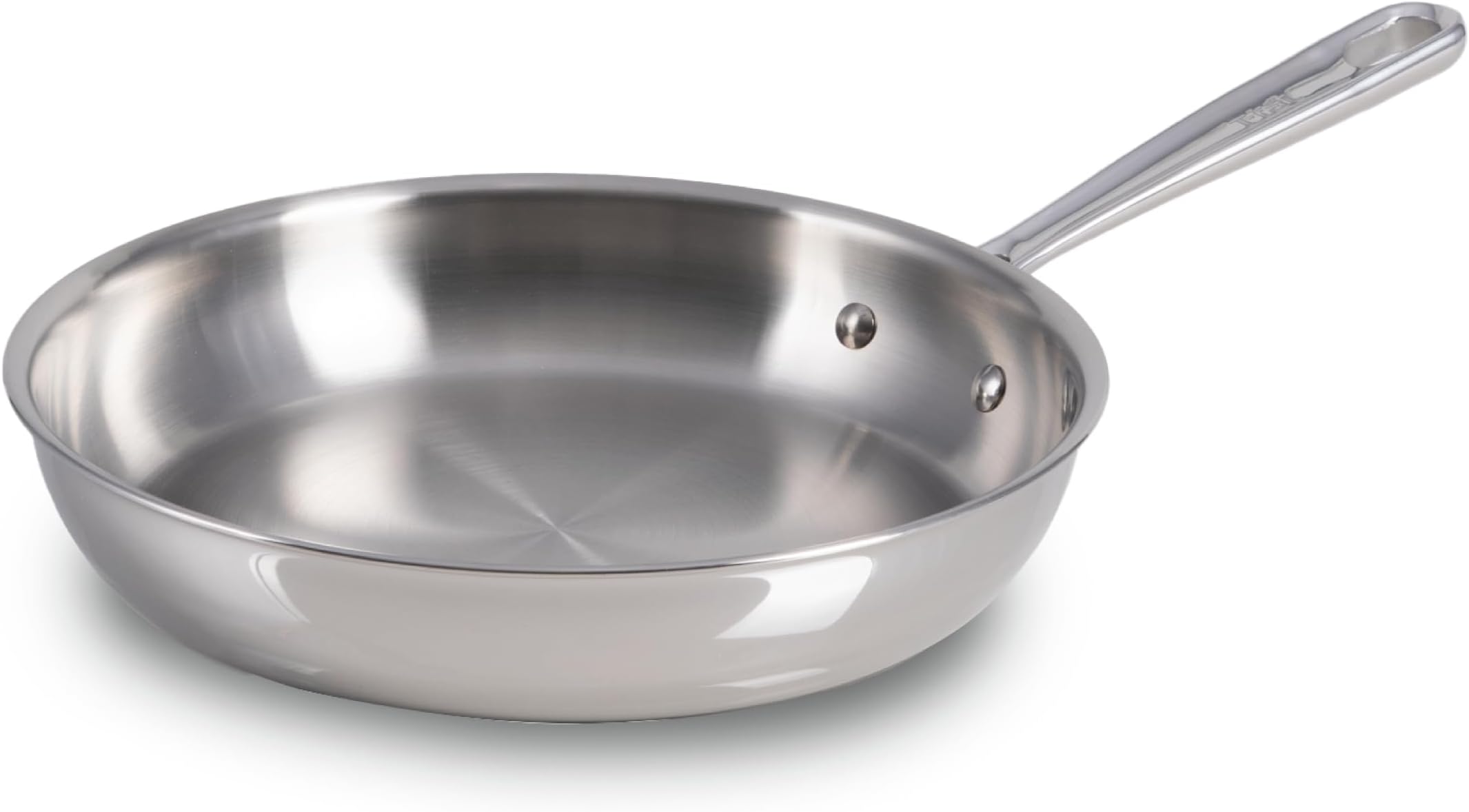 T-Fal Pro Tri-Ply Stainless Steel Fry Pan 10 Inch Induction Cookware, Oven Safe 500F, Fast & Even Heat, Professional Quality & Durability, Frying Pan, Skillet, Cookware, Silver