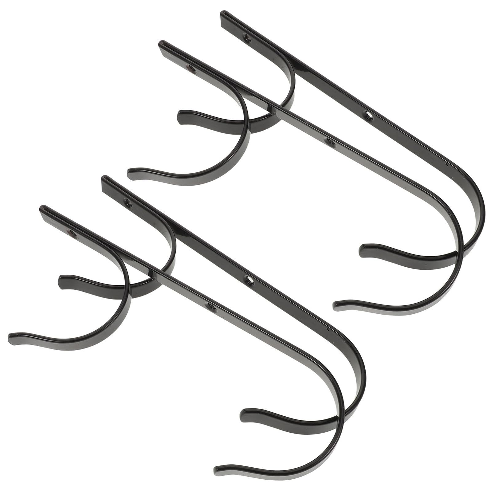 4pcs Adjustable Aluminium Pool Pole Hooks Telescopic Swimming Pool Tool Hangers for Skimmers Leaf Rakes Nets Brushes Black Metal Equipment Organizer for Maintenance and Storage