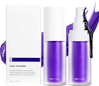 Teeth Whitening Purple Toothpaste for Teeth Whitening Colour Corrector 2PCS Purple Teeth Whitening Booster Stain Removal Brightness and Reduce Yellowing Gentle