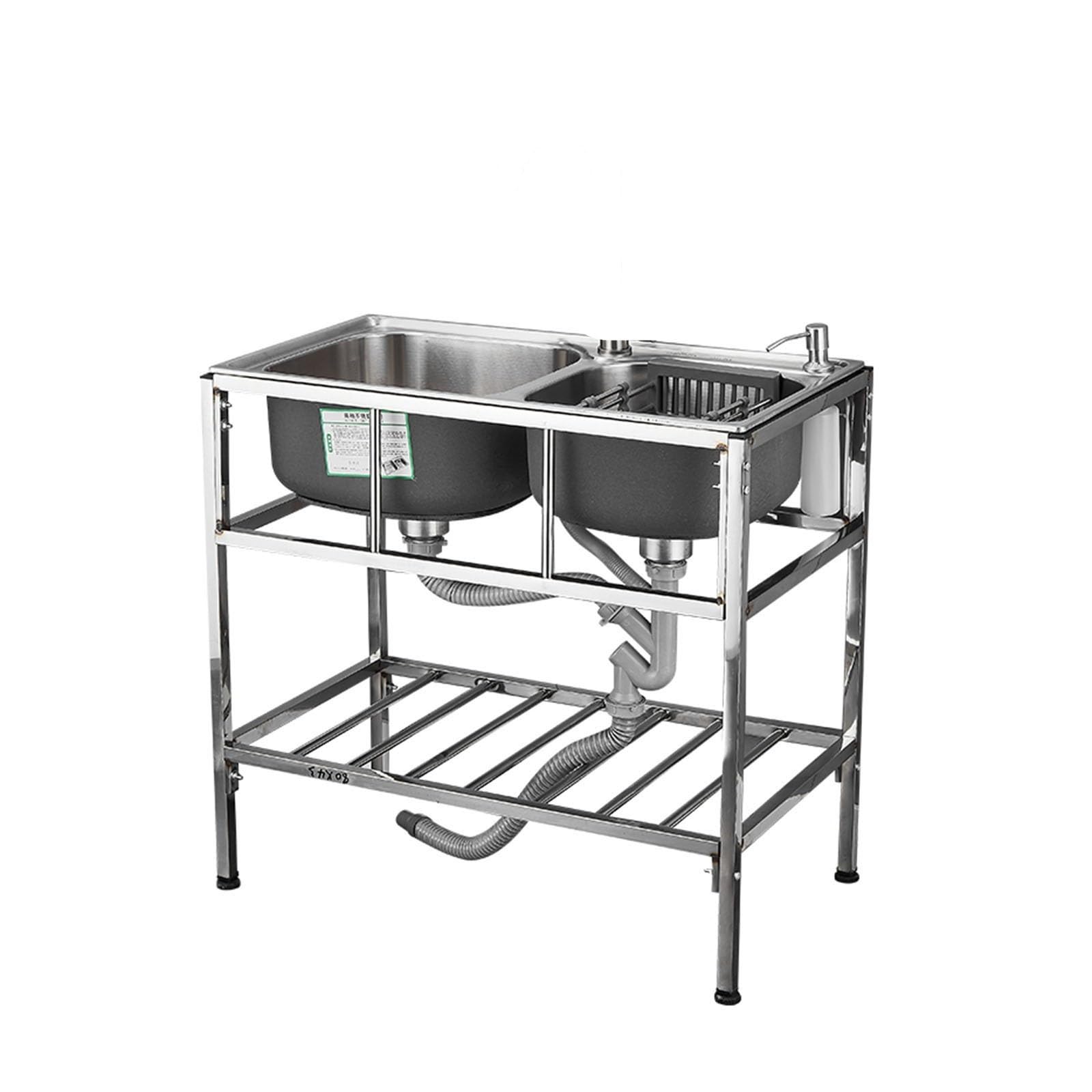TAXXII Sink Stainless Steel Commercial Restaurant Kitchen Outdoor Freestanding Utility Single Bowl Faucet for Laundry Room,UTI