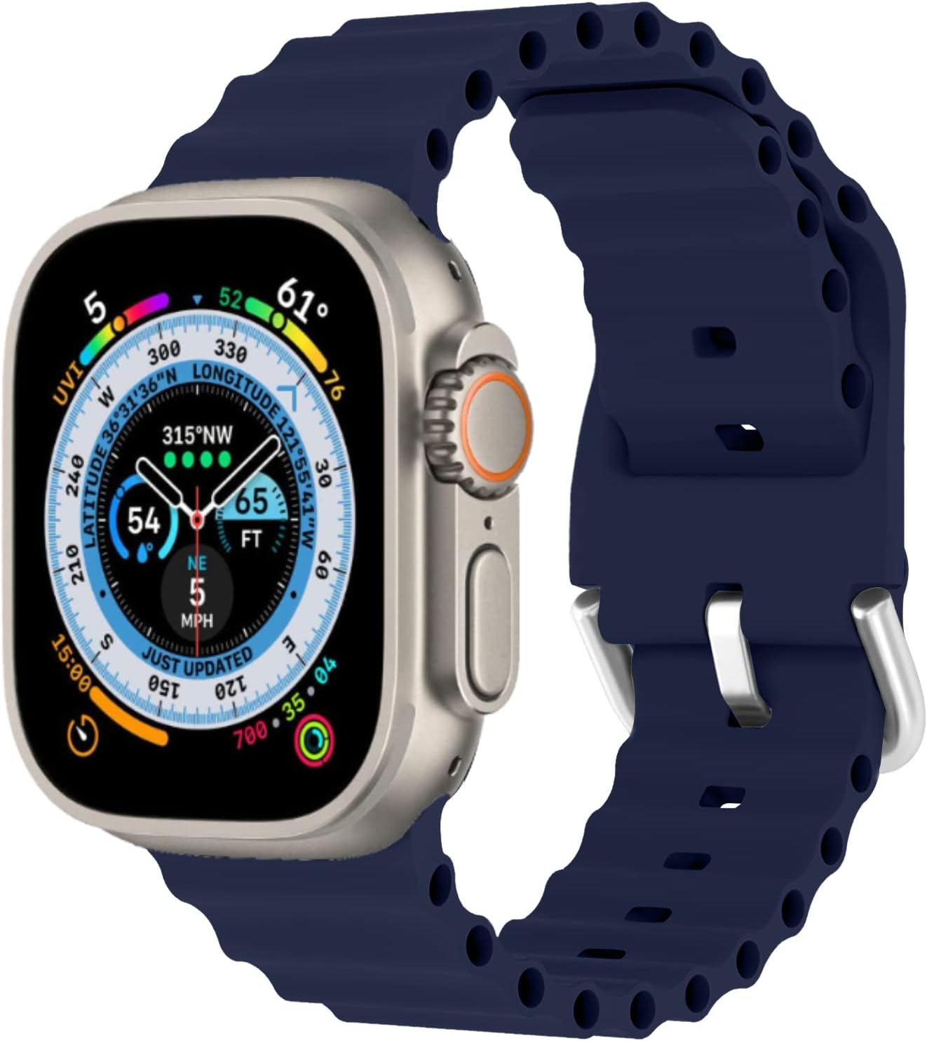 Ocean Band for Apple Watch Band 49mm 45mm 46mm 41mm 44mm 40mm 42mm 38mm Women Men,iWatch Sport Strap Silicone Breathable Bracelet Wristband for Apple Watch Ultra 3/2 Series 11 10 9 8 7 6 5 4 3 SE 3/2 06-Ocean Blue 49/46/45/44/42 mm(Series 3/2/1)