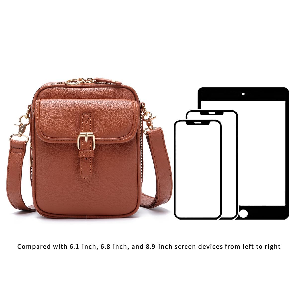 Colaboración 1 Crossbody bolso de cuero, Casual Crossbody bolso para las mujeres, Vintage Anti robo monedero con 10 ranura para tarjetas