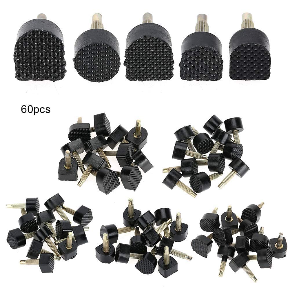 Talones antideslizantes de caucho 60 pcs 5 diversos extremidades del uno mismo-reparación para los zapatos de las mujeres Los talones altos Bombas Extremidades del talón Accesorio del zapato