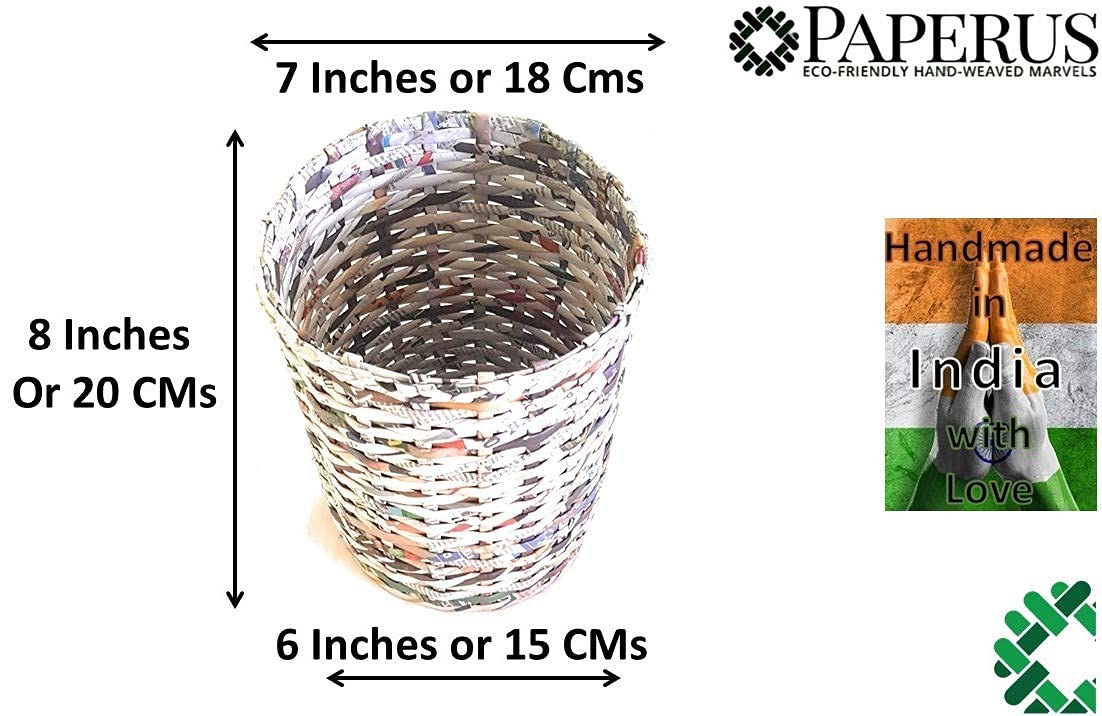 Stylish Paper Straw Dustbin - Small & Eco-Friendly -2