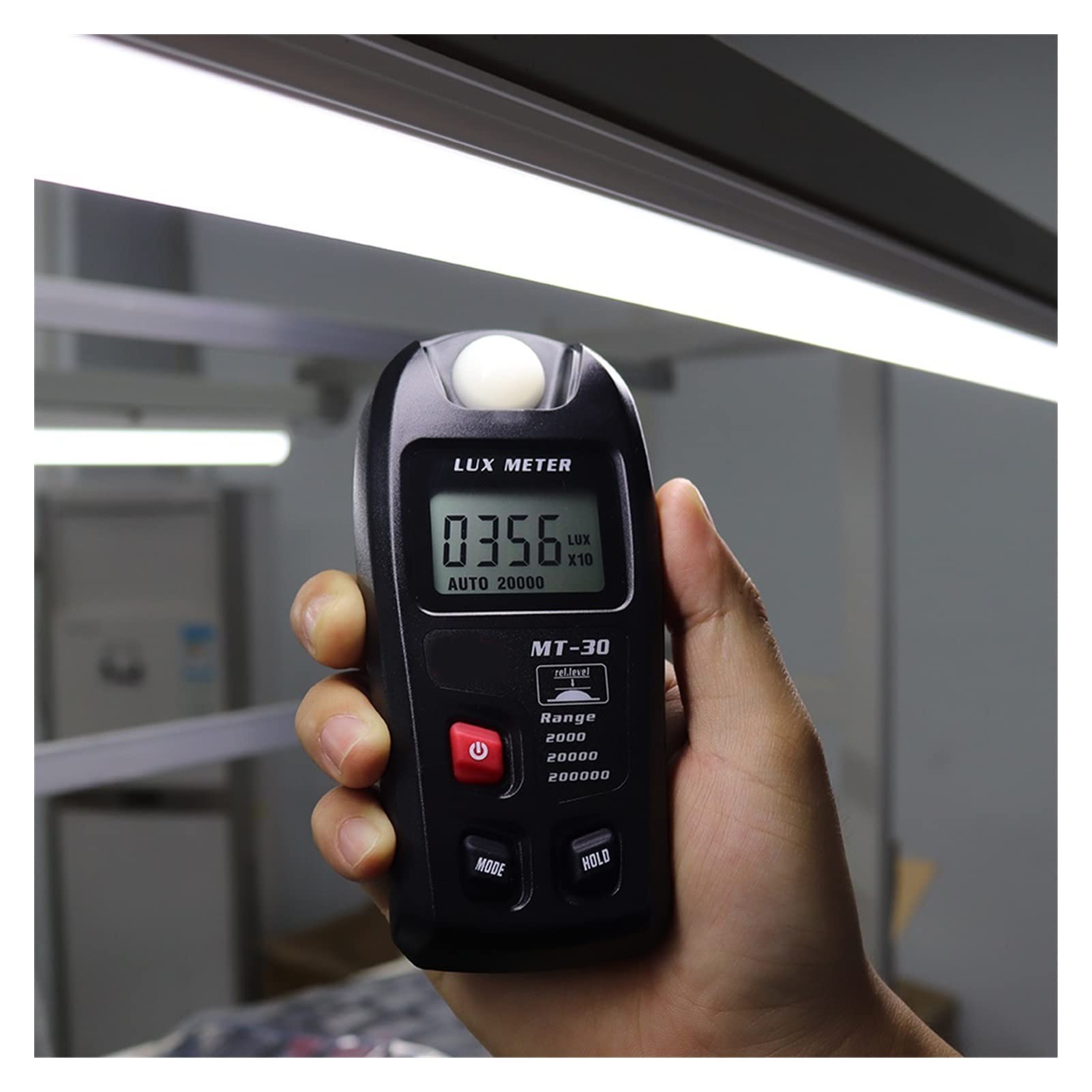 Medidor de luz, Tester de fotómetro Medidor de luz de prueba ambiental 0~200,000LUX Rango de bolsillo Diseño de bolsillo Medidor de luz Illuminator Digital Handheld Ambient Temperature medidor