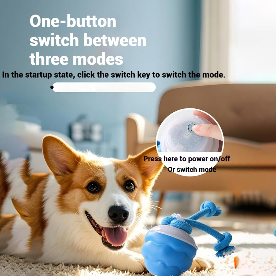 Juguetes interactivos para perros 2026, juguete para perros en movimiento con activación por movimiento, juguete para perros Chase Buddy, tres modos con brillo, juguete masticable duradero