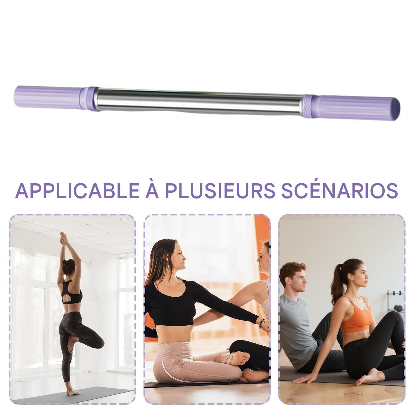 Übungsstab für Stretching | Korrekturstange für Dehnung und Übung – Rücken-Ausrichtungsstange, für Training Yoga Pilates zu Hause bei der Arbeit im Fitnessstudio im Büro im Innenbereich und