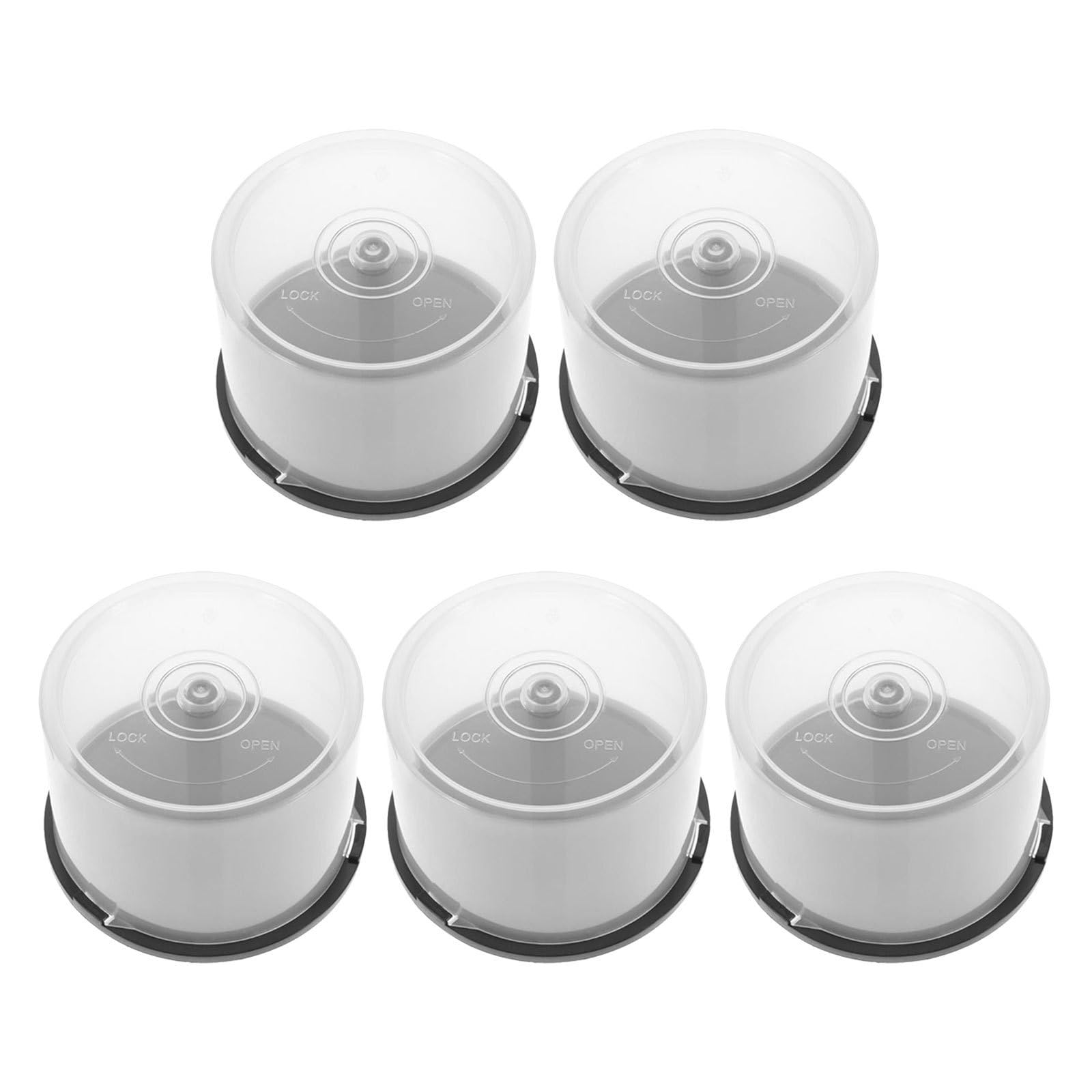 Caja organizadora de DVD y CD Operitacx de 5 unidades con tapa antipolvo para estanterías