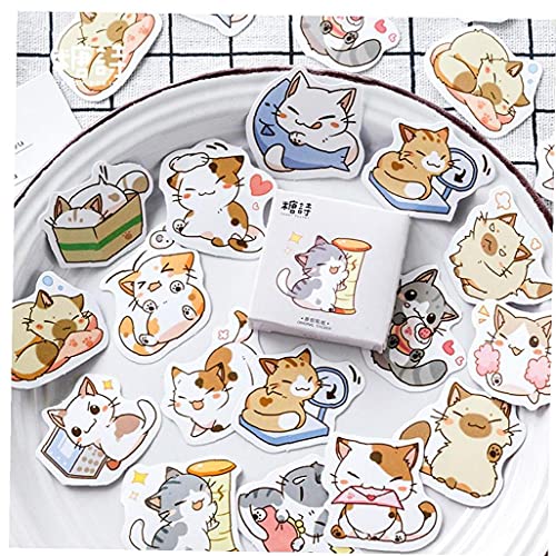 Etiqueta para Ordenador Portátil del Gato De Kawaii Girls Decoración para La Cama Libro Lápiz Bolsa Espejo Decoración Diario Japonés Papeleria Regalo De Los Niños