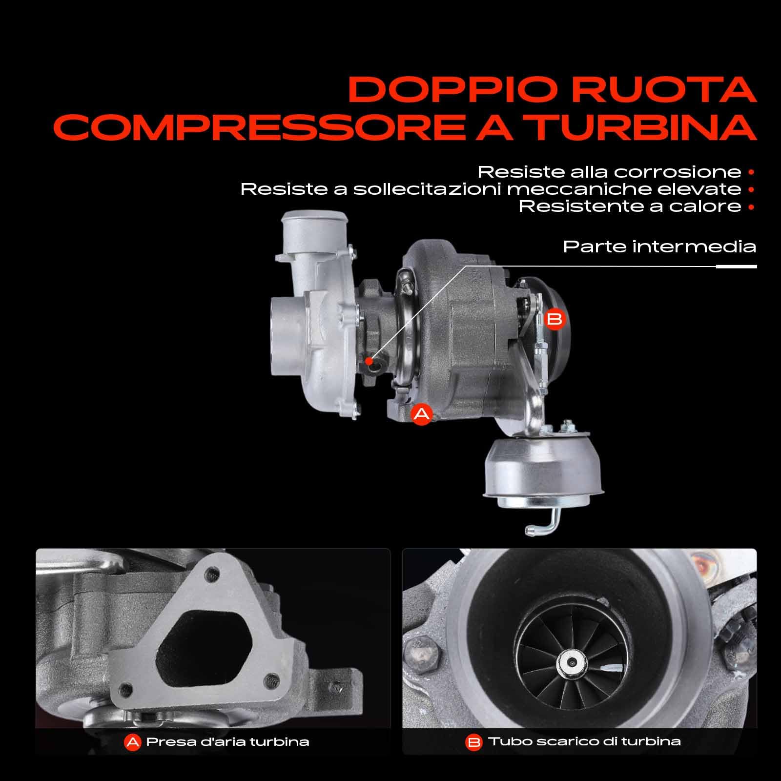 Frankberg Turbocompressore per gas di scarico RHF4V/VV14 Diesel 6460960199 | Compatibile con: Vitobus W639, Viano W639, Vito/Mixto Van W639