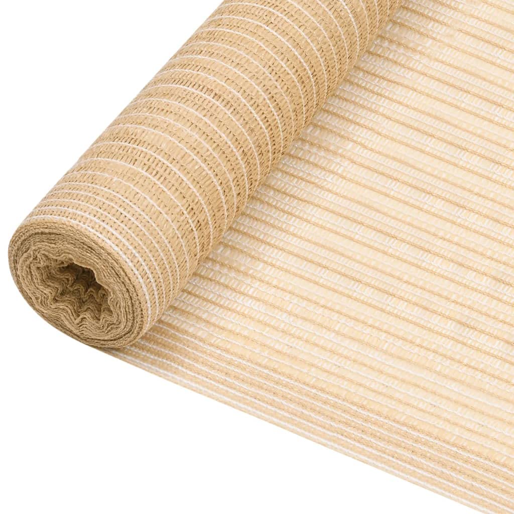 Vidaxl Beige Privacy Balcony Protective Screen Garden Patio Windbreak Fence Screen Mesh Fencing Panel Sunshade 1.2X25 M Hdpe 75 G/M² Net