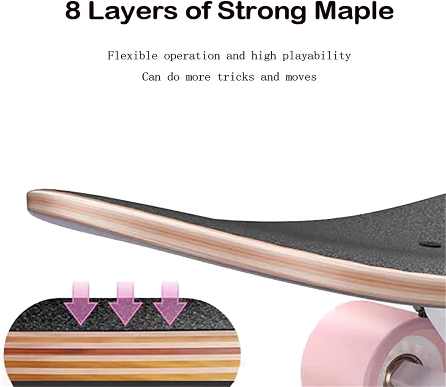 42 Inches Long Boards Skateboards, Girls Boys Skateboard Longboard Premium Skate Boards for Cruising Freestyle Downhill Dancing Skate Board Cruiser for Teens Adults Beginners ( Color : Style F )