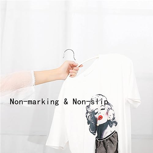 Miniatura 9 de Paquete de 40 perchas de metal con revestimiento de PVC de alta calidad, resistentes, antideslizantes, delgadas, perchas para camisetas de traje,