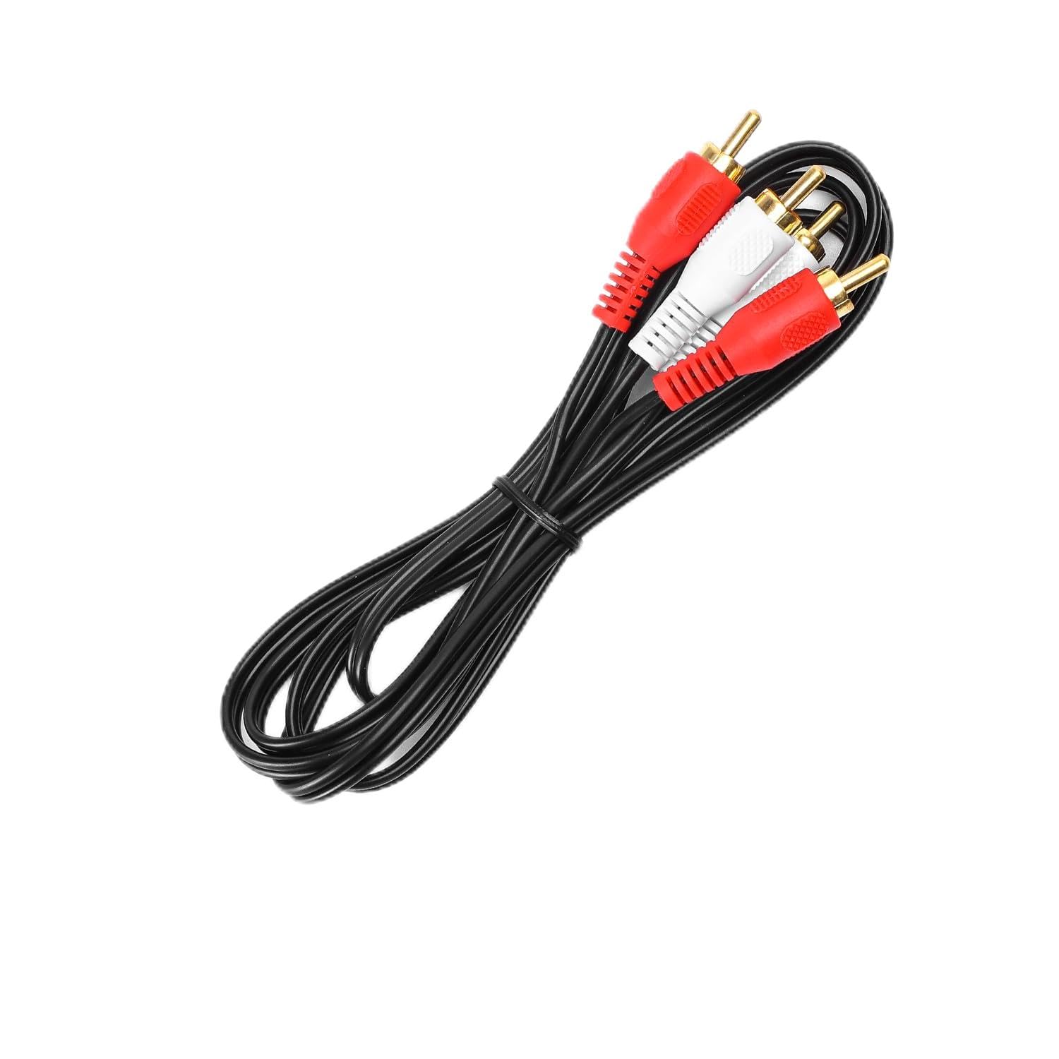 VoltShine 1.5m Black 2RCA to 2RCA Audio Cable Ideal for connecting sound devices to audio systems and TVs.
