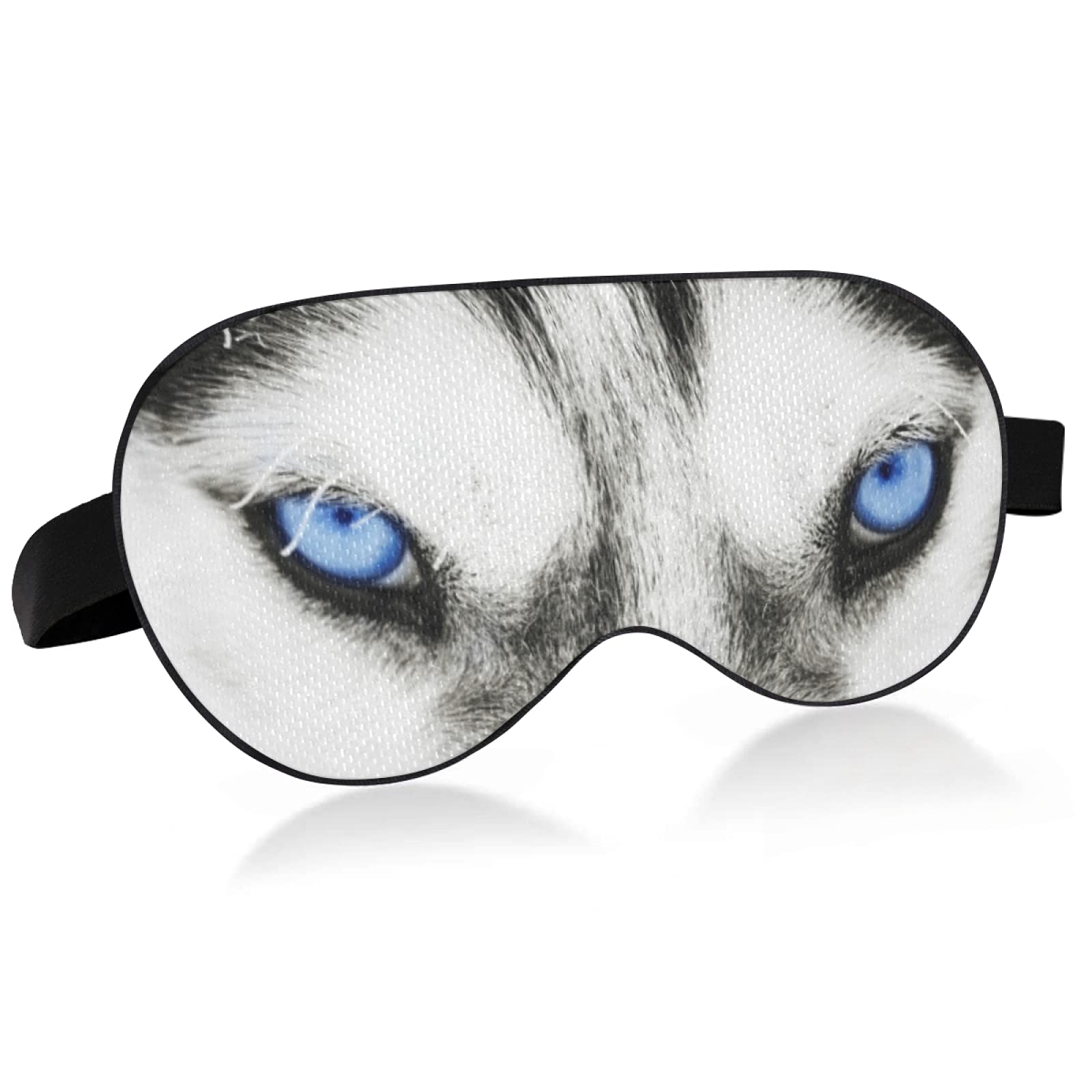 xigua Breathable Sleeping Eyes Mask, Cool Feeling Eye Sleep Cover for Summer Rest, Elastic Contoured Blindfold for Women & Men Travel, Husky Eyes Blue